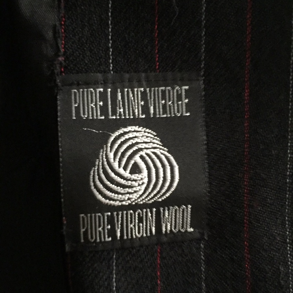 Vintage Evan Picone Virgin Wool Cropped Double Breasted Pinstriped Blazer Size 8 - Picture 9 of 11